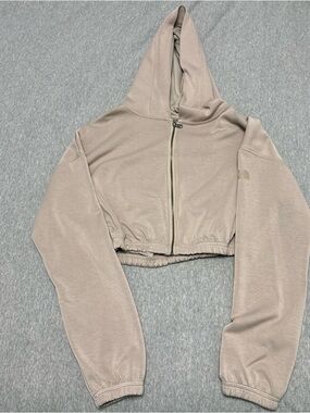 Gilly Hicks Cropped Zip Hoodie - Taupe